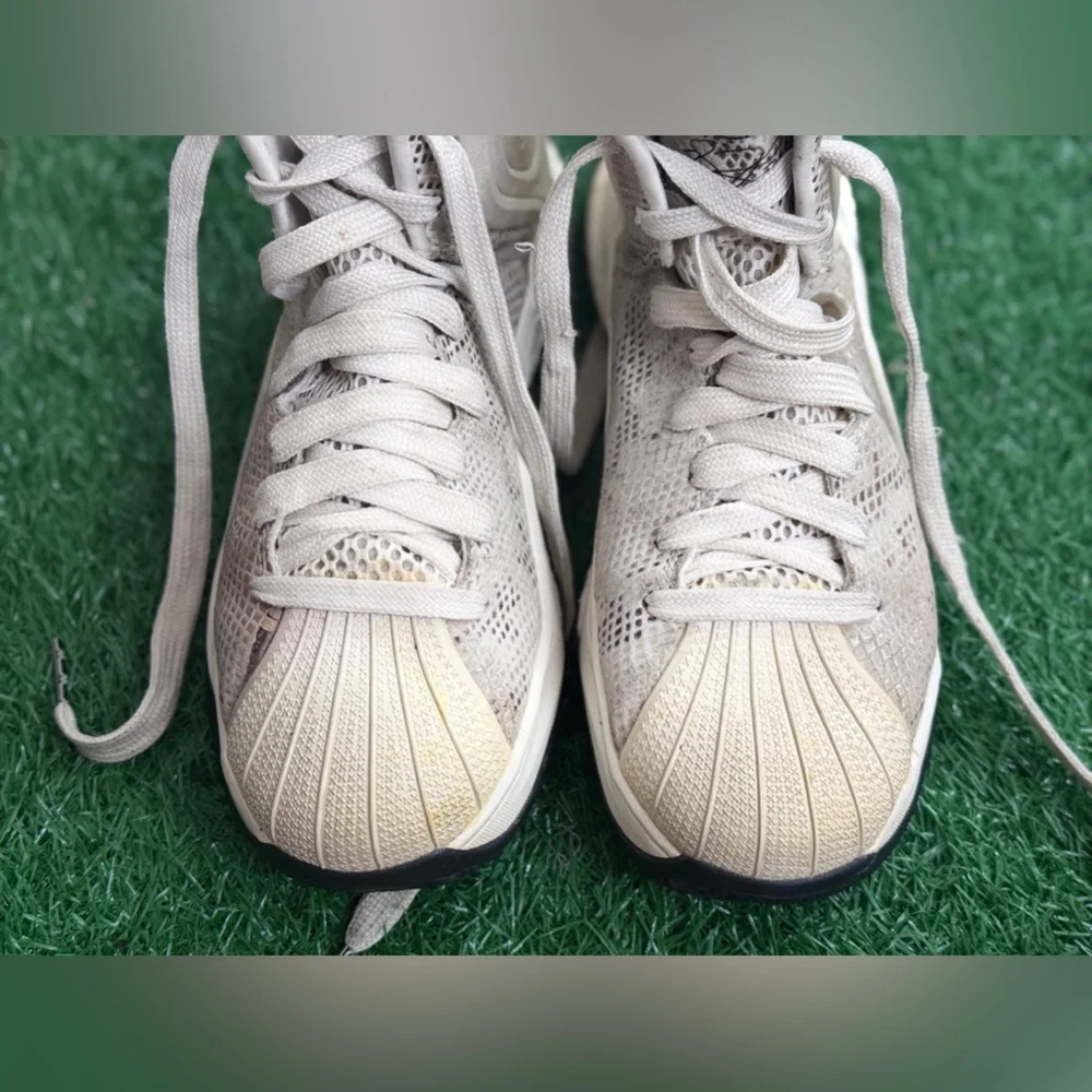 adidas D‎ Rose 5 Boost White Tan Snakeskin Size 10